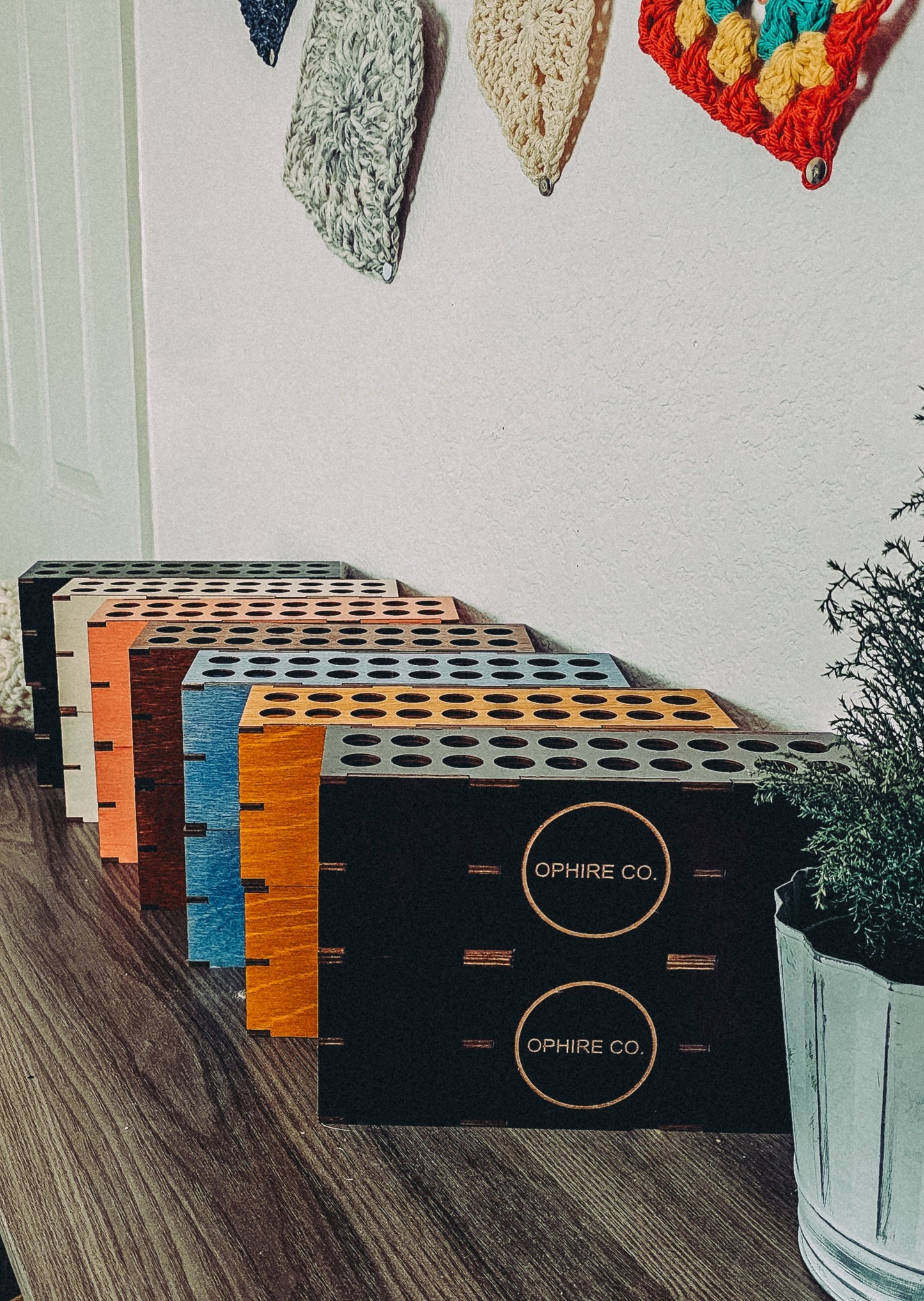 Wooden 20 Hook Stand