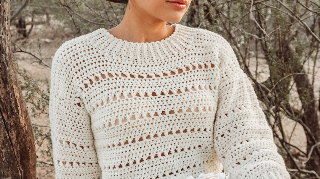 Honey Suckle Crochet Sweater || Free Pullover Crochet Pattern