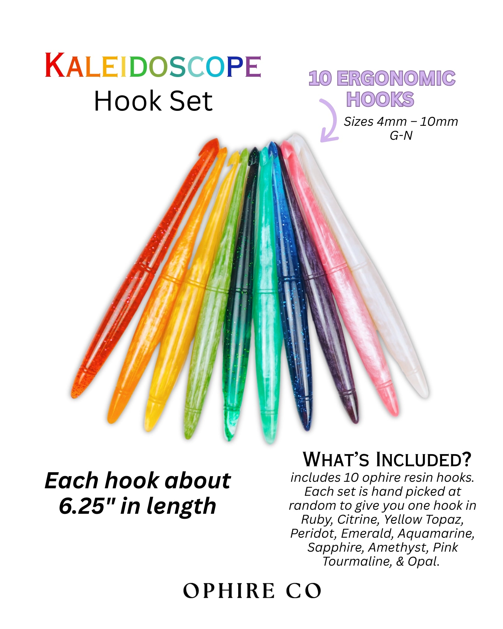PREORDER) Kaleidoscope Crochet Hook Set – OphireCo